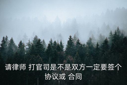 請(qǐng)律師 打官司是不是雙方一定要簽個(gè)協(xié)議或 合同