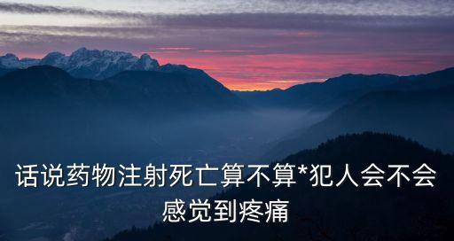 話說藥物注射死亡算不算*犯人會不會感覺到疼痛