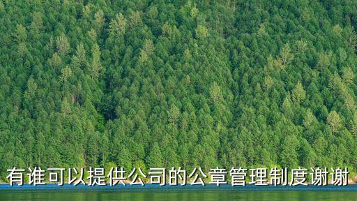 有誰可以提供公司的公章管理制度謝謝