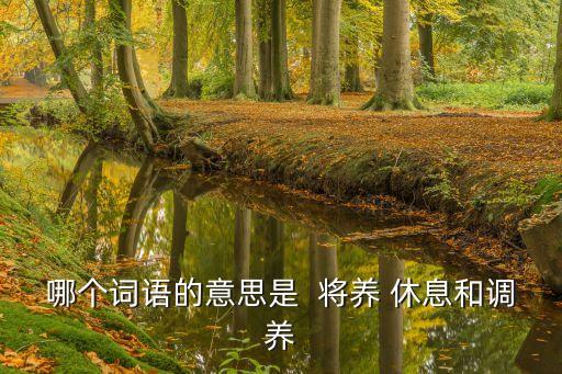 將養(yǎng)，哪個詞語的意思是  將養(yǎng) 休息和調(diào)養(yǎng)