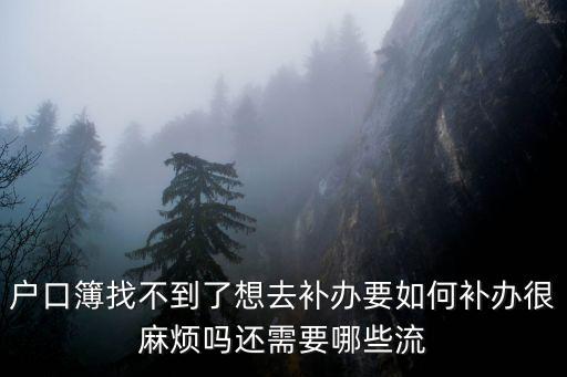 戶(hù)口簿找不到了想去補(bǔ)辦要如何補(bǔ)辦很麻煩嗎還需要哪些流
