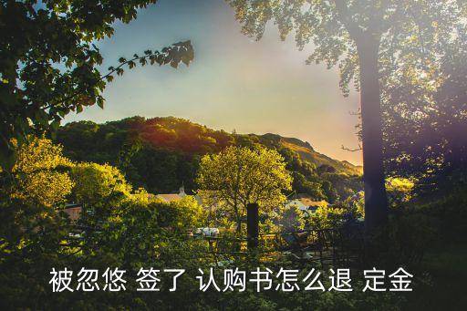簽了認(rèn)購書退定金絕招,退房公司真的能幫助退房嗎
