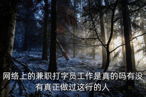 網(wǎng)絡(luò)上的兼職打字員工作是真的嗎有沒(méi)有真正做過(guò)這行的人