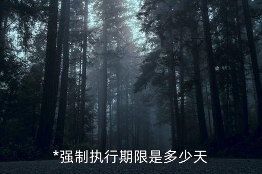 執(zhí)行時效，*強制執(zhí)行期限是多少天