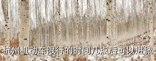 車輛限行時間，杭州機(jī)動車限行的時間幾點(diǎn)后可以進(jìn)城
