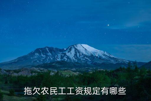 保障農(nóng)民工工資支付條例，有關拖欠農(nóng)民工工資的法律條例