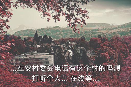 ...左安村委會電話有這個村的嗎想打聽個人... 在線等...