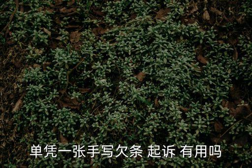 單憑一張手寫欠條 起訴 有用嗎