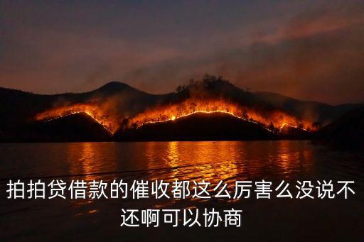 拍拍貸催收，拍拍貸借款的催收都這么厲害么沒(méi)說(shuō)不還啊可以協(xié)商