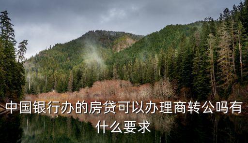中國銀行辦的房貸可以辦理商轉公嗎有什么要求