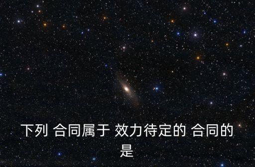 下列 合同屬于 效力待定的 合同的是