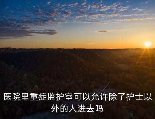 醫(yī)院里重癥監(jiān)護(hù)室可以允許除了護(hù)士以外的人進(jìn)去嗎