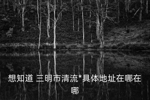 想知道 三明市清流*具體地址在哪在哪