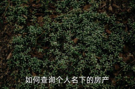 個(gè)人名下房產(chǎn)信息查詢(xún)，如何查詢(xún)個(gè)人名下的房產(chǎn)