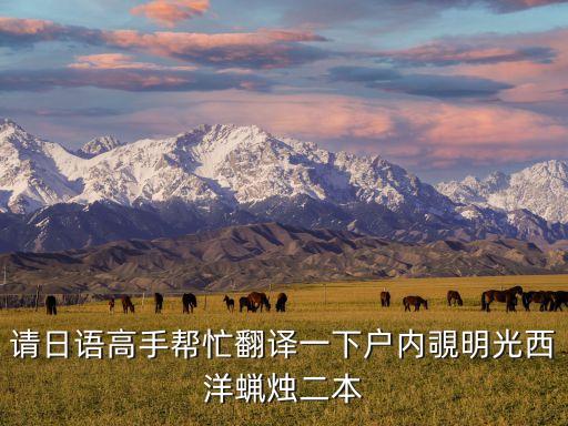 西洋*，請日語高手幫忙翻譯一下戶內(nèi)覗明光西洋蝋燭二本