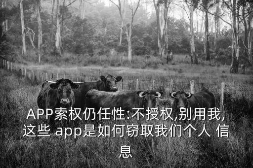 APP索權仍任性:不授權,別用我,這些 app是如何竊取我們個人 信息
