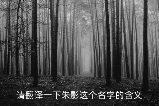 請(qǐng)翻譯一下朱影這個(gè)名字的含義