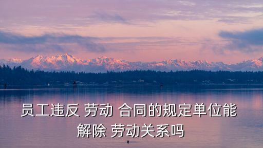 員工違反 勞動 合同的規(guī)定單位能 解除 勞動關(guān)系嗎