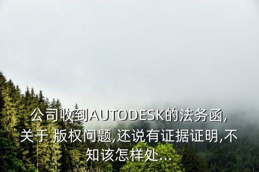公司收到AUTODESK的法務(wù)函,關(guān)于 版權(quán)問題,還說有證據(jù)證明,不知該怎樣處...