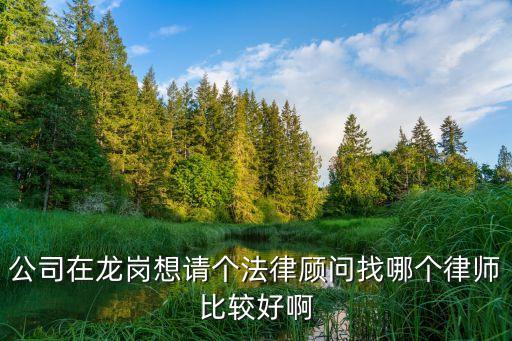 龍崗律師，公司在龍崗想請(qǐng)個(gè)法律顧問(wèn)找哪個(gè)律師比較好啊