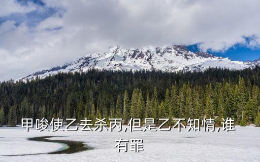 甲唆使乙去殺丙,但是乙不知情,誰(shuí) 有罪