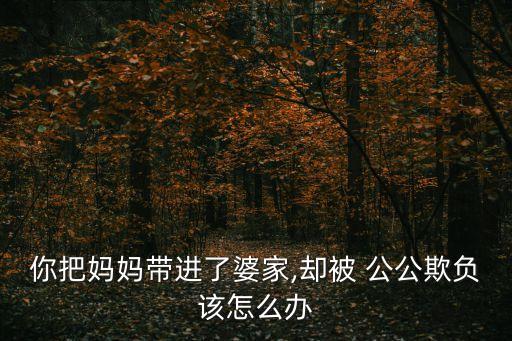 你把媽媽帶進(jìn)了婆家,卻被 公公欺負(fù)該怎么辦