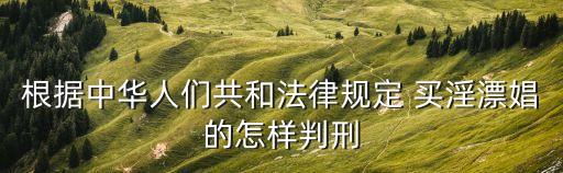 根據(jù)中華人們共和法律規(guī)定 買淫漂娼的怎樣判刑