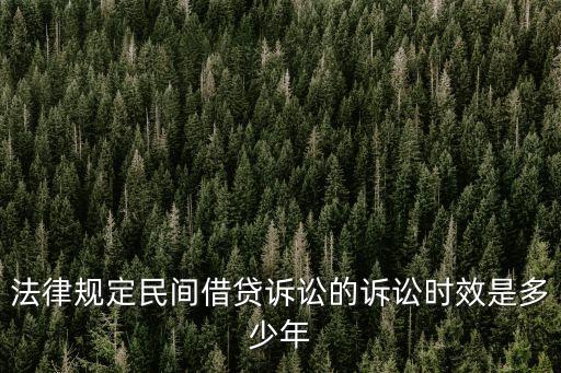 法律規(guī)定民間借貸訴訟的訴訟時效是多少年
