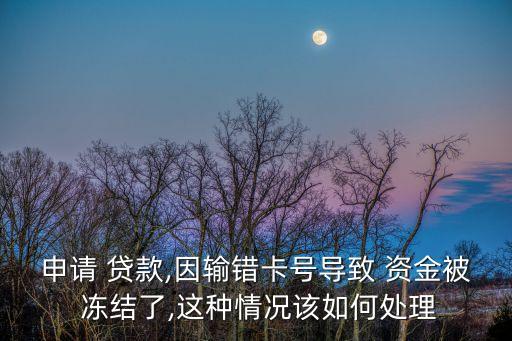 申請 貸款,因輸錯卡號導(dǎo)致 資金被 凍結(jié)了,這種情況該如何處理