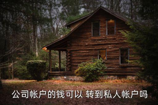  公司帳戶的錢可以 轉到私人帳戶嗎