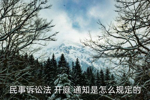 民事訴訟法 開(kāi)庭 通知是怎么規(guī)定的