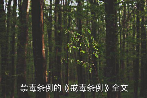 禁毒法律法規(guī)