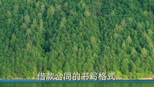 借款合同范本，借款合同的書寫格式