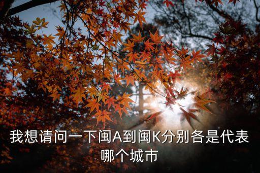 我想請問一下閩A到閩K分別各是代表哪個(gè)城市