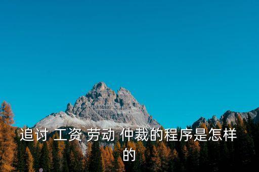 追討 工資 勞動 仲裁的程序是怎樣的
