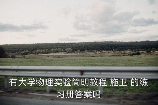 有大學(xué)物理實(shí)驗(yàn)簡(jiǎn)明教程 施衛(wèi) 的練習(xí)冊(cè)答案嗎