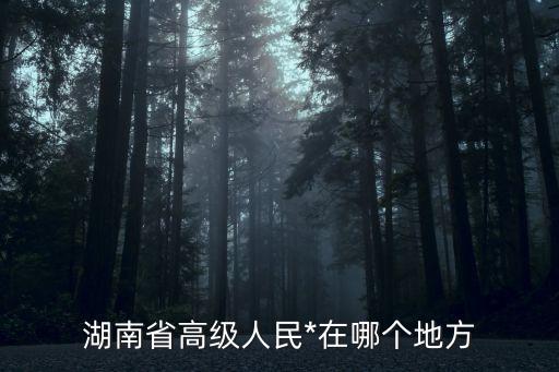 湖南省高級(jí)人民*在哪個(gè)地方