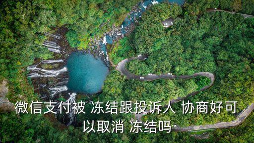 微信支付被 凍結(jié)跟投訴人 協(xié)商好可以取消 凍結(jié)嗎
