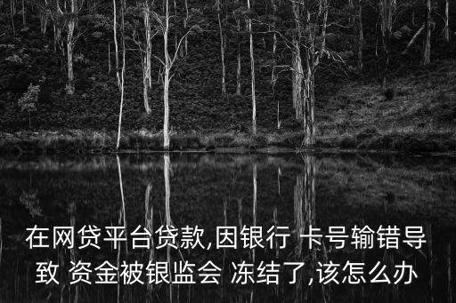 在網(wǎng)貸平臺(tái)貸款,因銀行 卡號(hào)輸錯(cuò)導(dǎo)致 資金被銀監(jiān)會(huì) 凍結(jié)了,該怎么辦