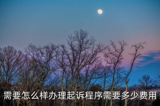 起訴流程和費用，需要怎么樣辦理起訴程序需要多少費用