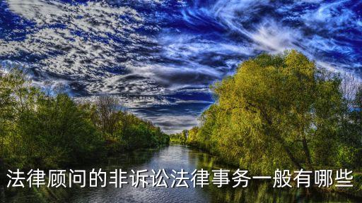 法律顧問的非訴訟法律事務(wù)一般有哪些