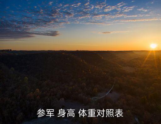 參軍 身高 體重對照表
