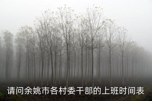請問余姚市各村委干部的上班時間表