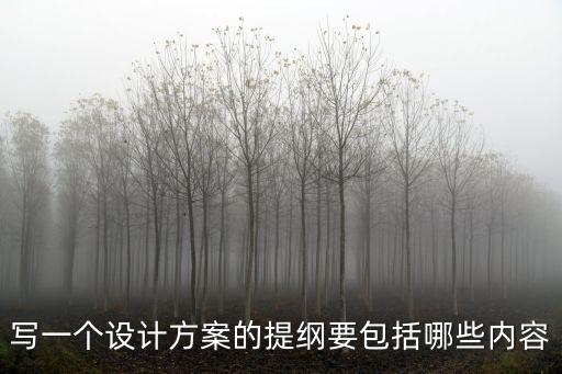 寫一個(gè)設(shè)計(jì)方案的提綱要包括哪些內(nèi)容