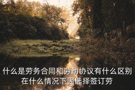 勞務(wù)合同和勞動(dòng)合同，勞動(dòng)合同與勞務(wù)合同