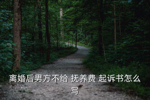 離婚后男方不給 撫養(yǎng)費 起訴書怎么寫