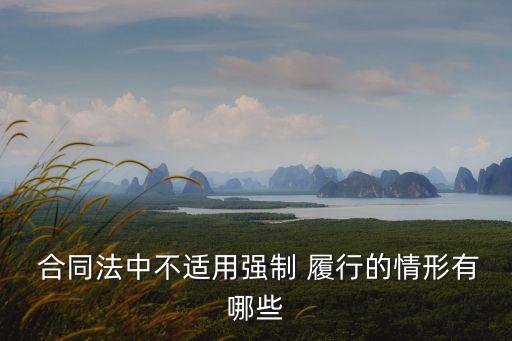  合同法中不適用強制 履行的情形有哪些