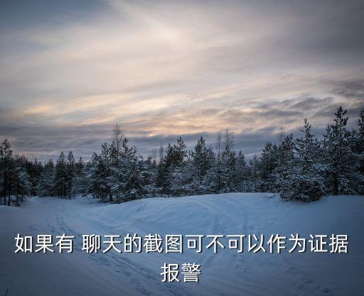 如果有 聊天的截圖可不可以作為證據(jù)報警