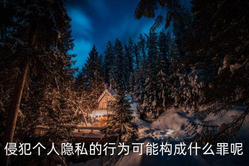 侵犯?jìng)€(gè)人隱私的行為可能構(gòu)成什么罪呢
