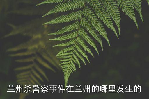 襲警事件，蘭州殺警察事件在蘭州的哪里發(fā)生的